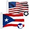 G128 Combo Pack: American USA Flag 4x6 Ft & Puerto Rico Puerto Rican Flag 4x6 Ft | Both ToughWeave Series Embroidered Polyester, Embroidered Design, Indoor/Outdoor, Brass Grommets